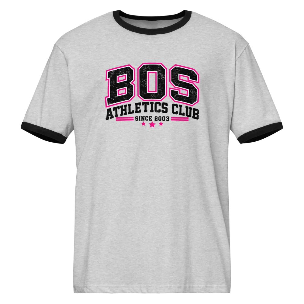 BOS Athletics Club Ringer Tee - Heather Gray / Black